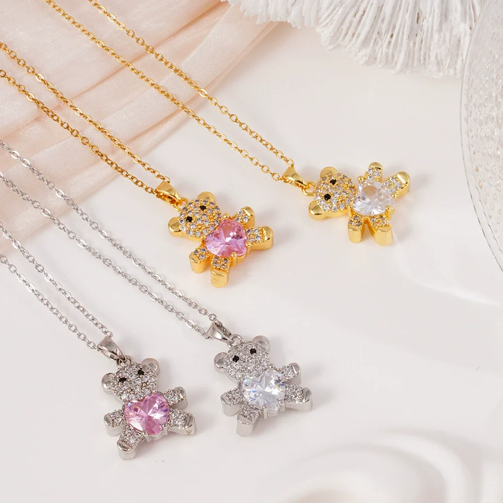 Wholesale Women's Light Luxury Animal Zodiac Copper Titanium Steel Necklace With Mixed Gemstone Setting And Electroplating - Image 2