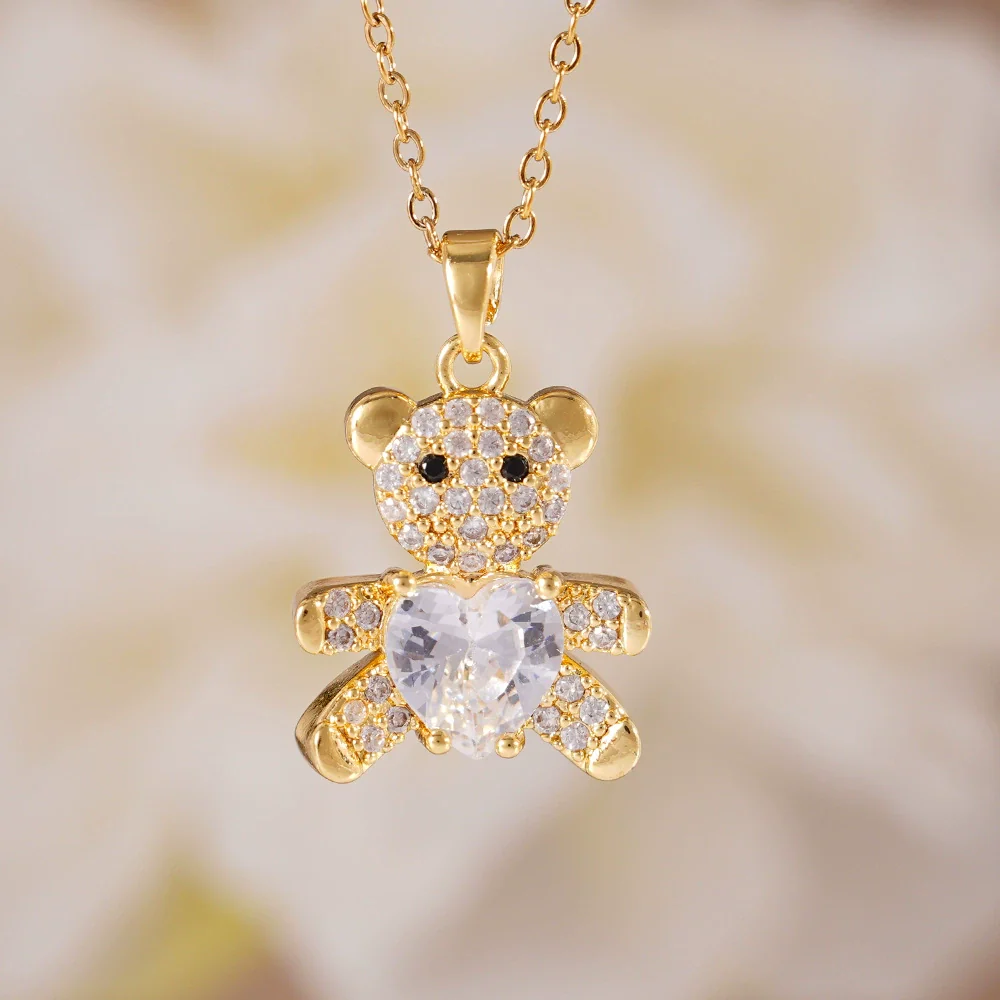 Wholesale Women's Light Luxury Animal Zodiac Copper Titanium Steel Necklace With Mixed Gemstone Setting And Electroplating - Image 6