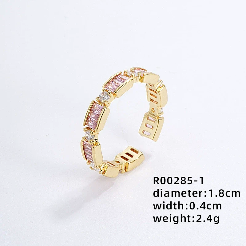 Wholesale Women's Light Luxury Copper Geometric Ring And Earrings With Zircon Inlay And Gold Plated - Image 6