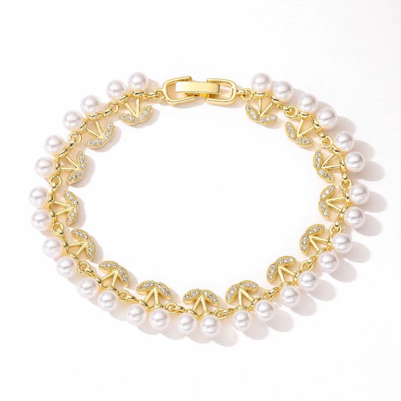 Wholesale Women's Light Luxury Copper Inlaid Colored Diamond Water Drop Petal Fruit Flower Patterned Zirconia Hand Jewelry Bracelet - Image 11