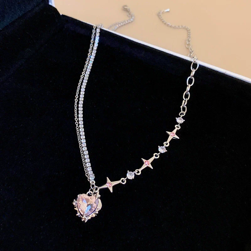 Wholesale Women's Light Luxury Diamond Set Copper And Titanium Steel Flower Pendant Necklace - Image 29