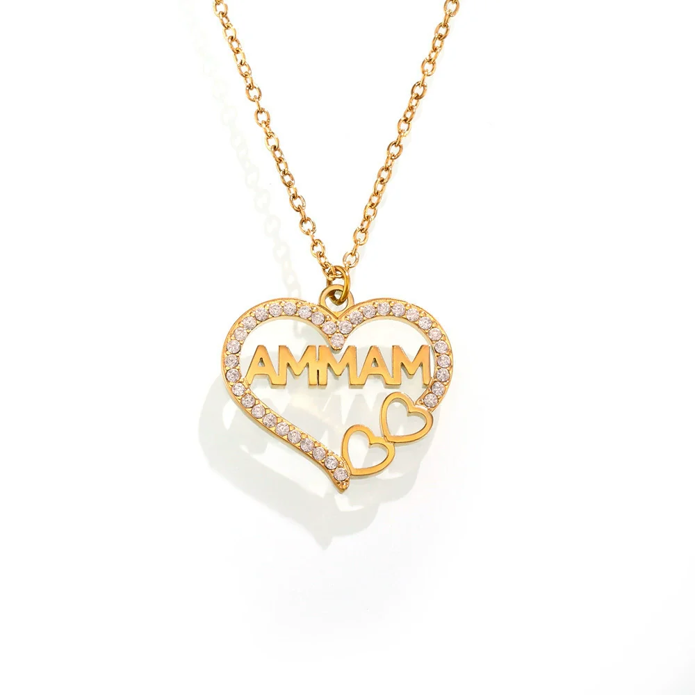 Wholesale Women's Light Luxury Electroplated Stainless Steel Ferris Wheel Heartshaped Letter Pendant Necklace With Geometric Pattern - Image 5