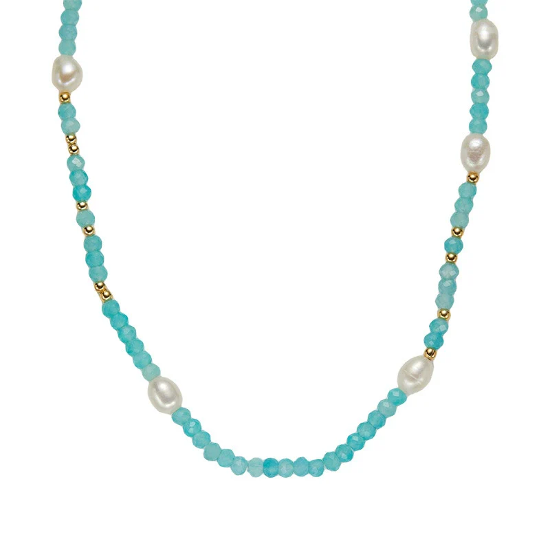 Wholesale Women's Light Luxury Fashion Necklace With S925 Sterling Silver Natural Tianhe Stone Freshwater Pearl Geometric Pattern Set With Gems - Image 5