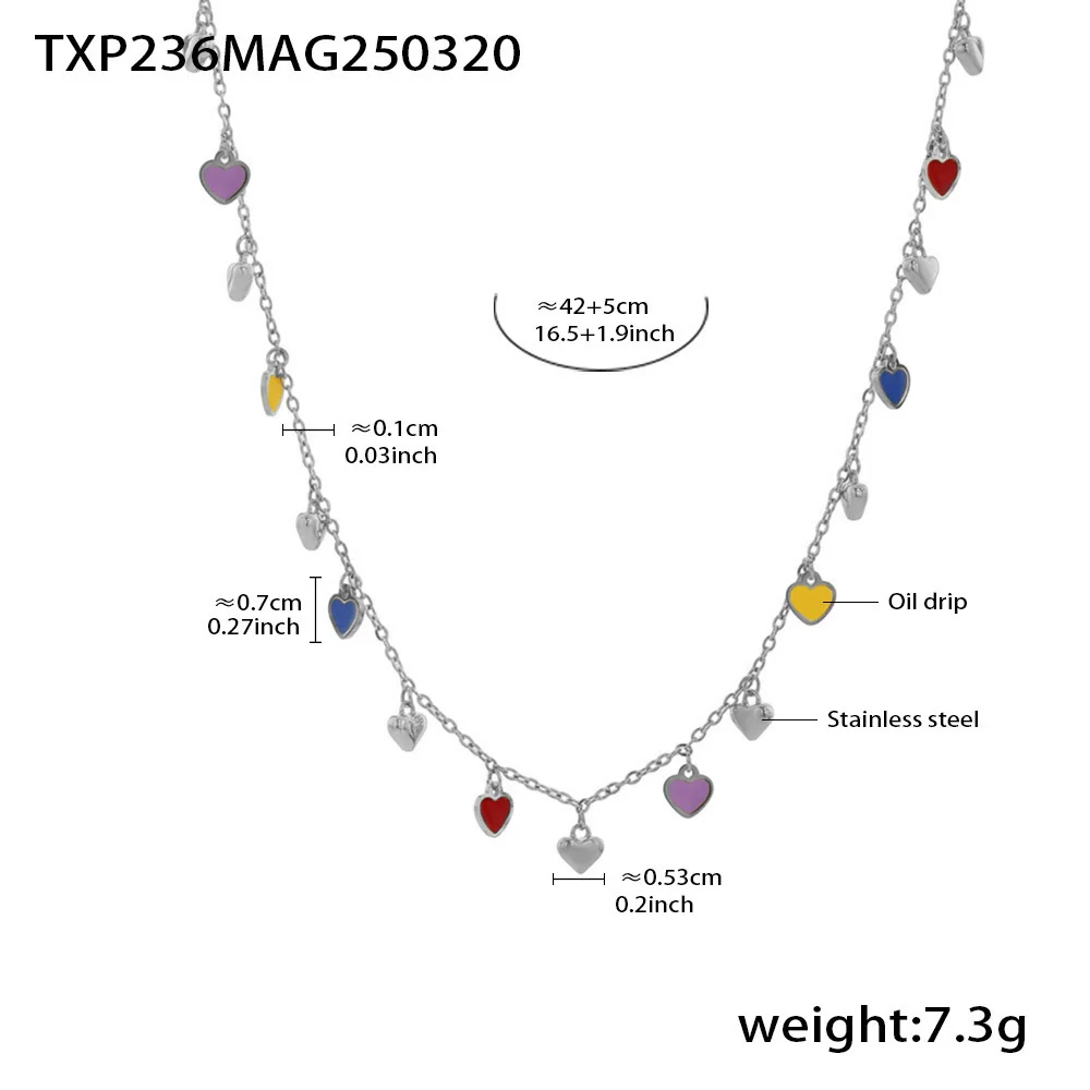Wholesale Women's Light Luxury Ferris Wheel Enamel Glaze Tassel Stainless Steel Gold Plated Necklace And Bracelet Jewelry - Image 13