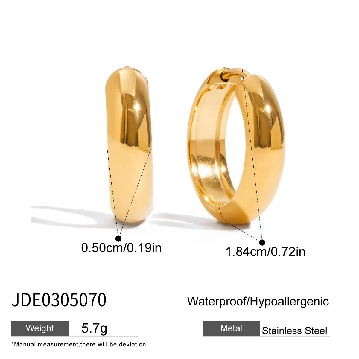 Wholesale Women's Light Luxury Geometric 18K Gold Electroplated Stainless Steel Earrings - Image 6