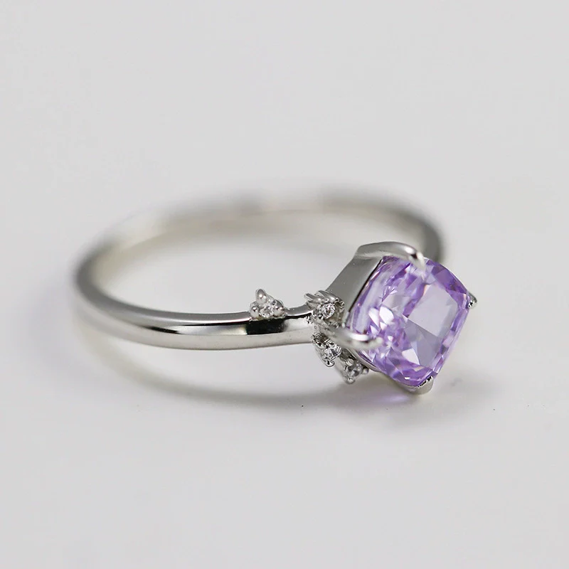Wholesale Women's Light Luxury Geometric 925 Silver Electroplated Ring With Ice Flower Zirconium And White Zirconium - Image 3