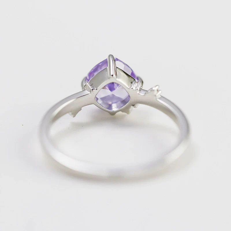 Wholesale Women's Light Luxury Geometric 925 Silver Electroplated Ring With Ice Flower Zirconium And White Zirconium - Image 4