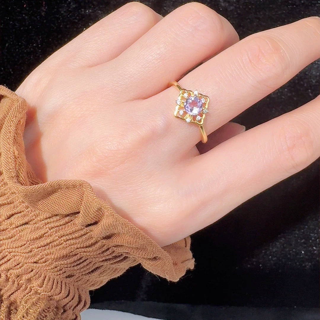 Wholesale Women's Light Luxury Geometric 925 Sterling Silver Ring Set With Gems - Image 2