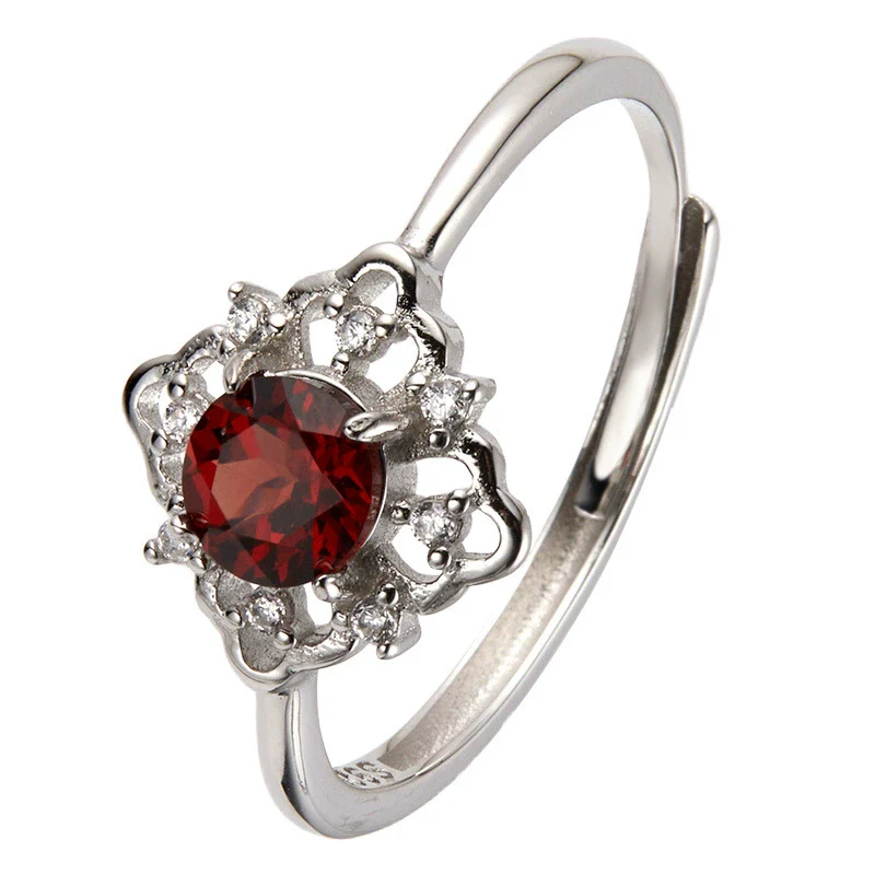 Wholesale Women's Light Luxury Geometric 925 Sterling Silver Ring Set With Gems - Image 5