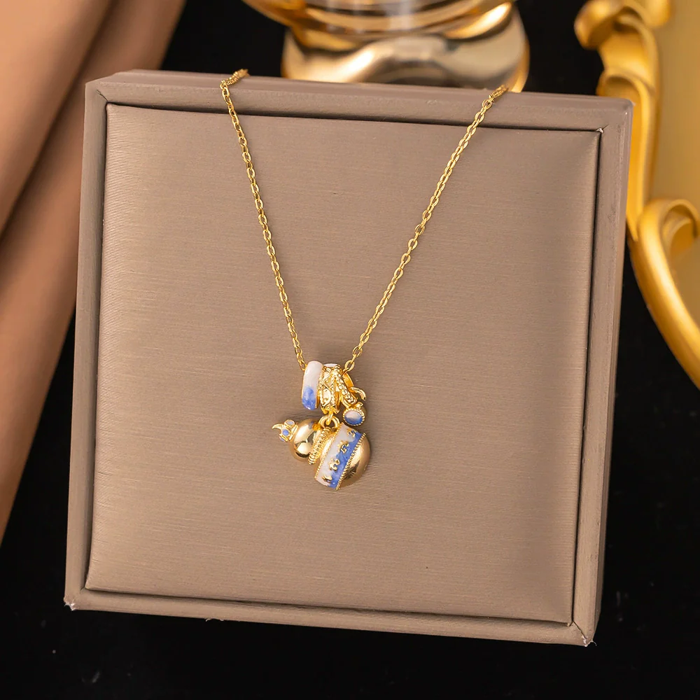 Wholesale Women's Light Luxury Geometric And Heart Shape Copper Electroplated Ochain Star Necklace Accessories - Image 12
