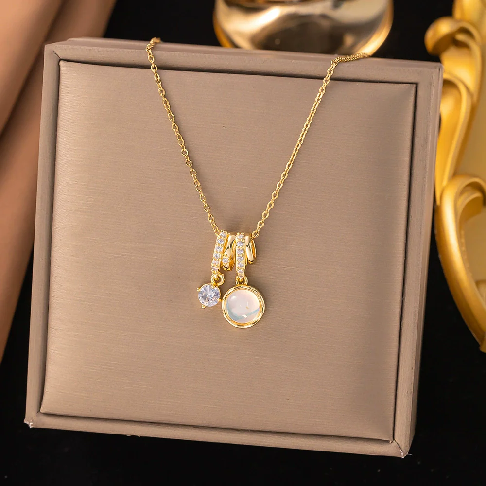 Wholesale Women's Light Luxury Geometric And Heart Shape Copper Electroplated Ochain Star Necklace Accessories - Image 9