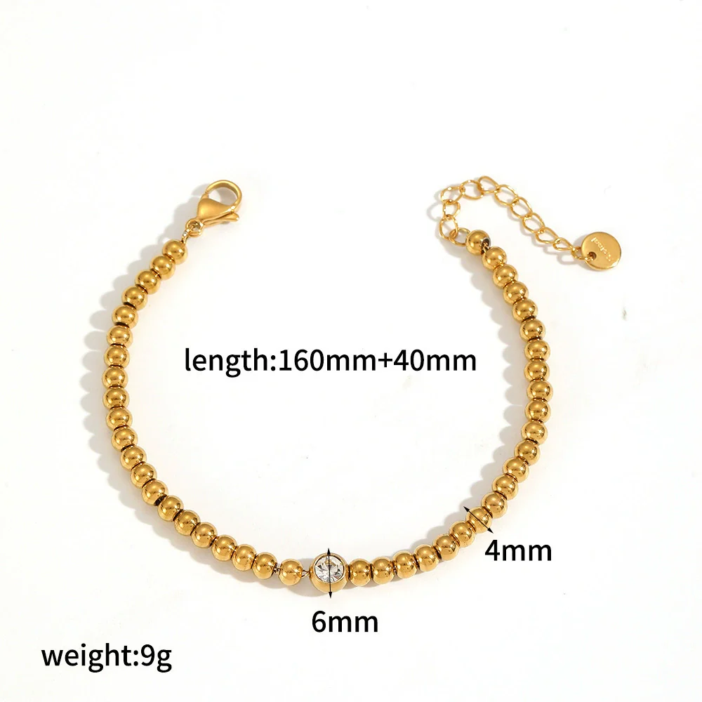 Wholesale Women's Light Luxury Geometric And Heart Shape Stainless Steel Vacuum Plated Bracelet - Image 9