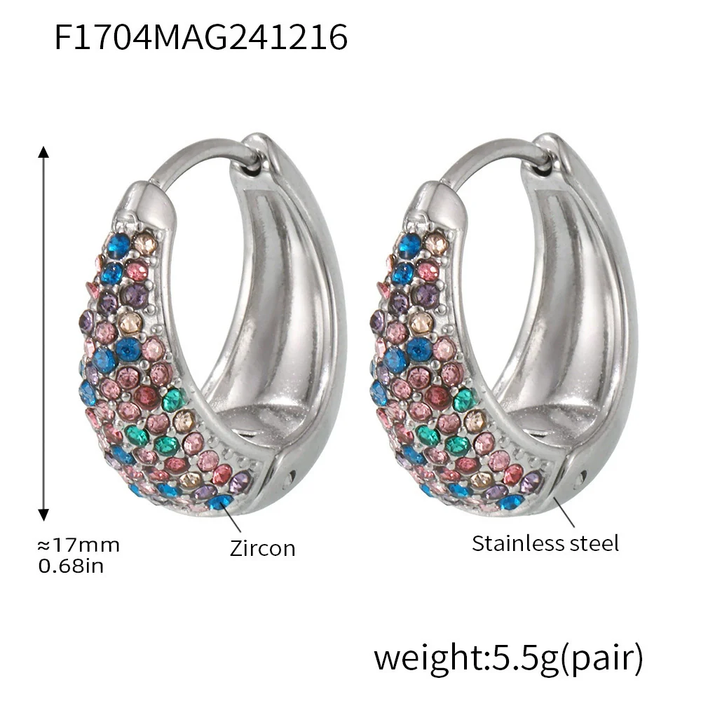 Wholesale Women's Light Luxury Geometric Circle Earrings Stainless Steel 18K Gold Plated - Image 17