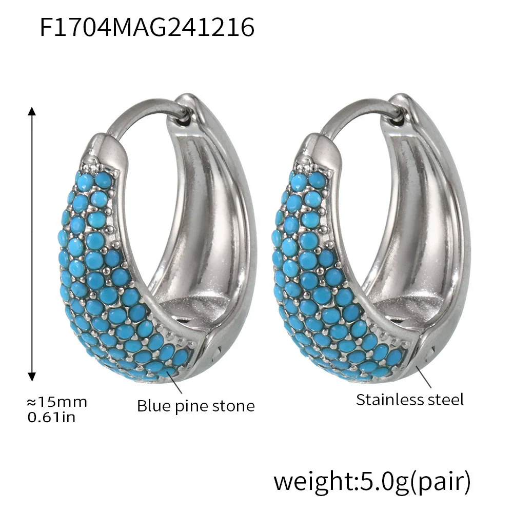 Wholesale Women's Light Luxury Geometric Circle Earrings Stainless Steel 18K Gold Plated - Image 19