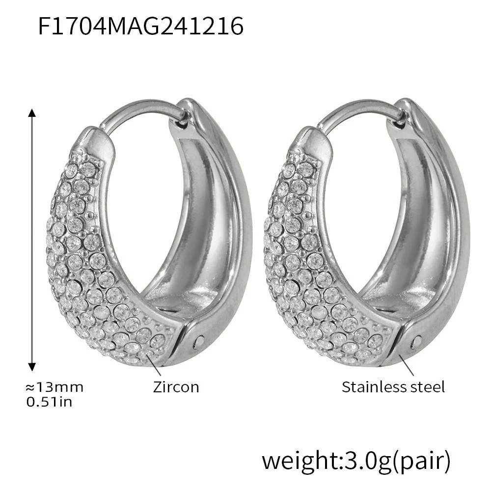 Wholesale Women's Light Luxury Geometric Circle Earrings Stainless Steel 18K Gold Plated - Image 21