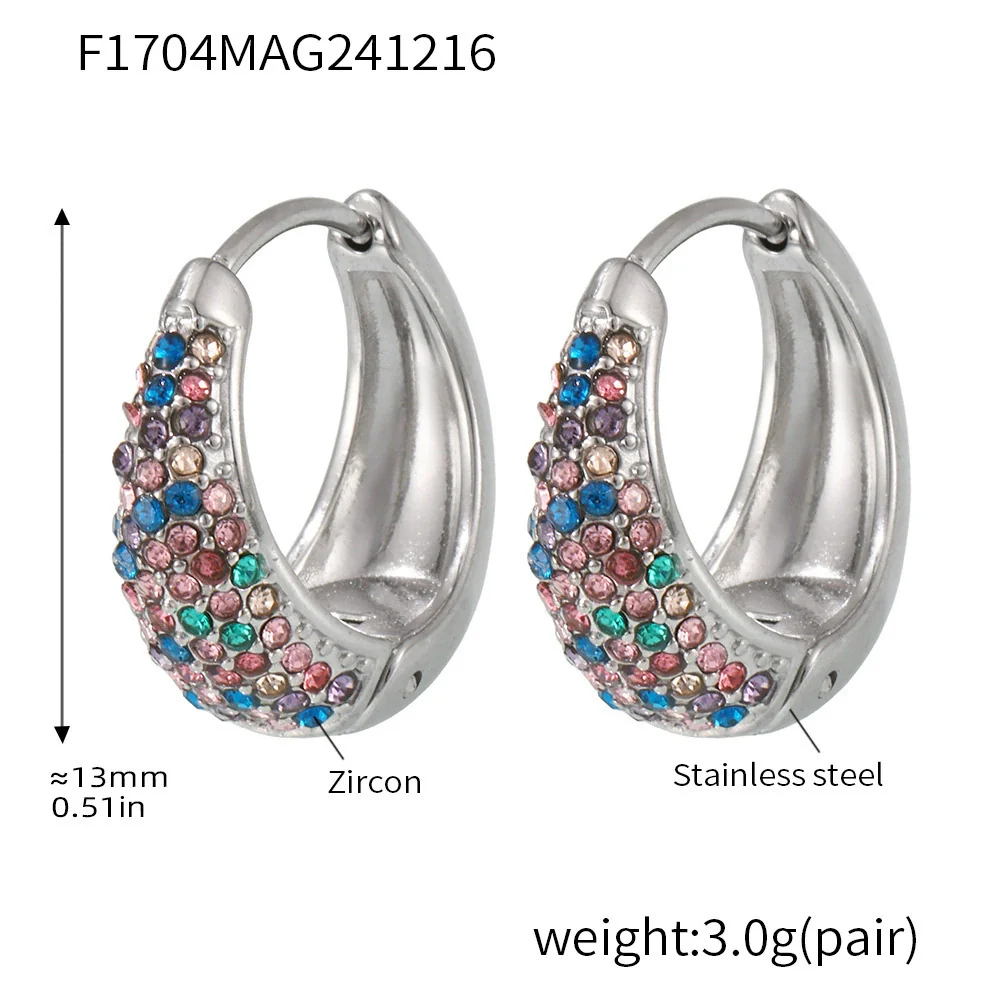 Wholesale Women's Light Luxury Geometric Circle Earrings Stainless Steel 18K Gold Plated - Image 23