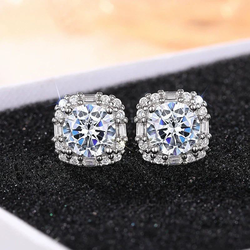 Wholesale Women's Light Luxury Geometric Copper Earrings Inlaid With Zirconia - Image 3