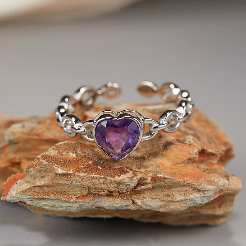Wholesale Women's Light Luxury Geometric Crystal Gemstone Ring S925 Sterling Silver - Image 8