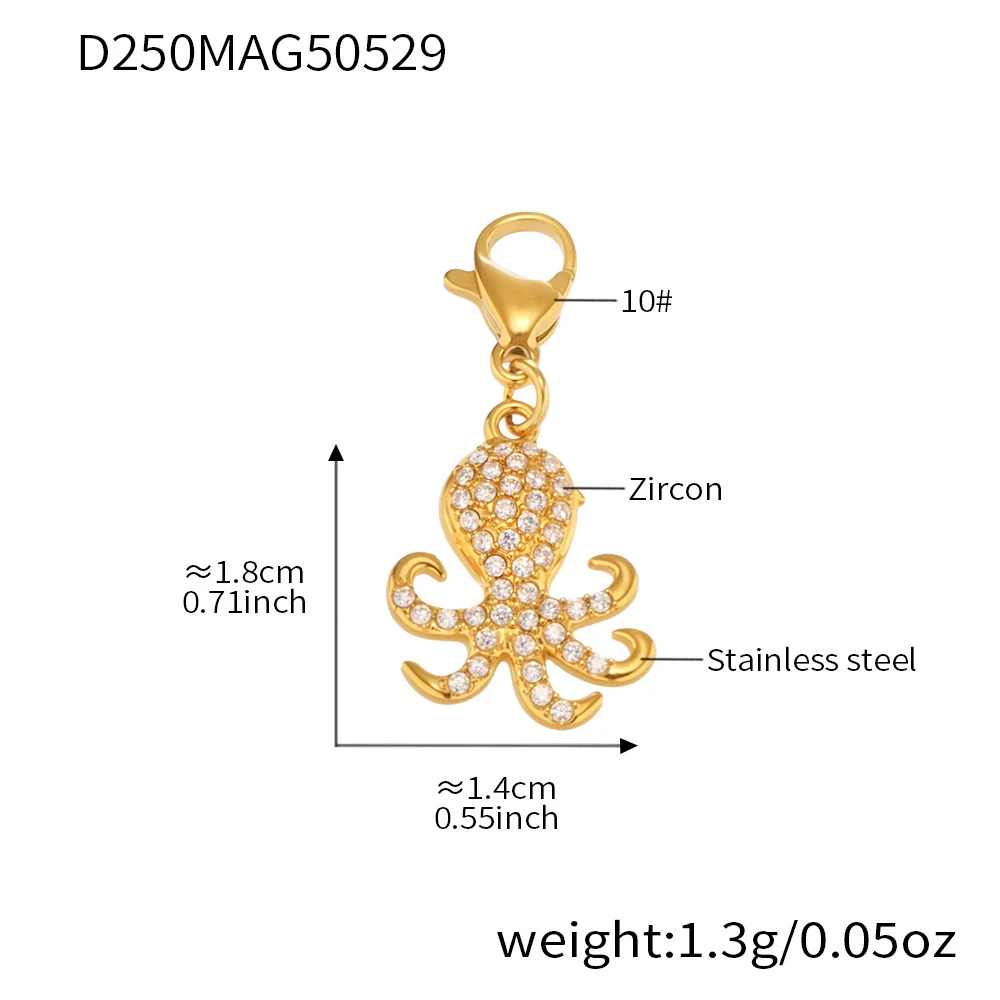 Wholesale Women's Light Luxury Geometric Ferris Wheel Octopus Starfish Diy Necklace In Stainless Steel And Titanium Steel With Electroplating - Image 15