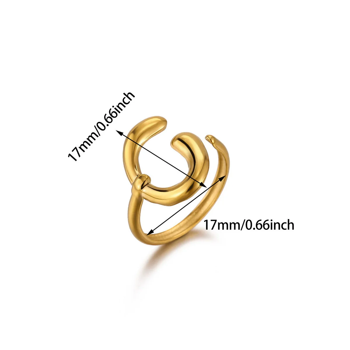 Wholesale Women's Light Luxury Geometric Fruit Inlaid With Gold Stainless Steel Titanium Steel Ring Accessories - Image 10