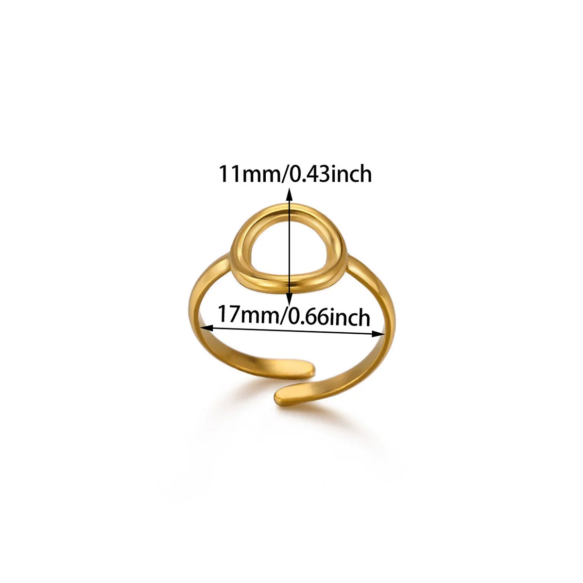 Wholesale Women's Light Luxury Geometric Fruit Inlaid With Gold Stainless Steel Titanium Steel Ring Accessories - Image 5