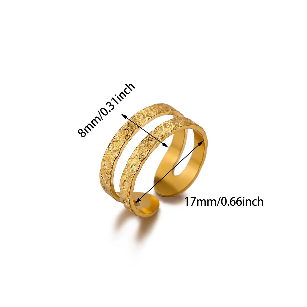 Wholesale Women's Light Luxury Geometric Fruit Inlaid With Gold Stainless Steel Titanium Steel Ring Accessories - Image 8