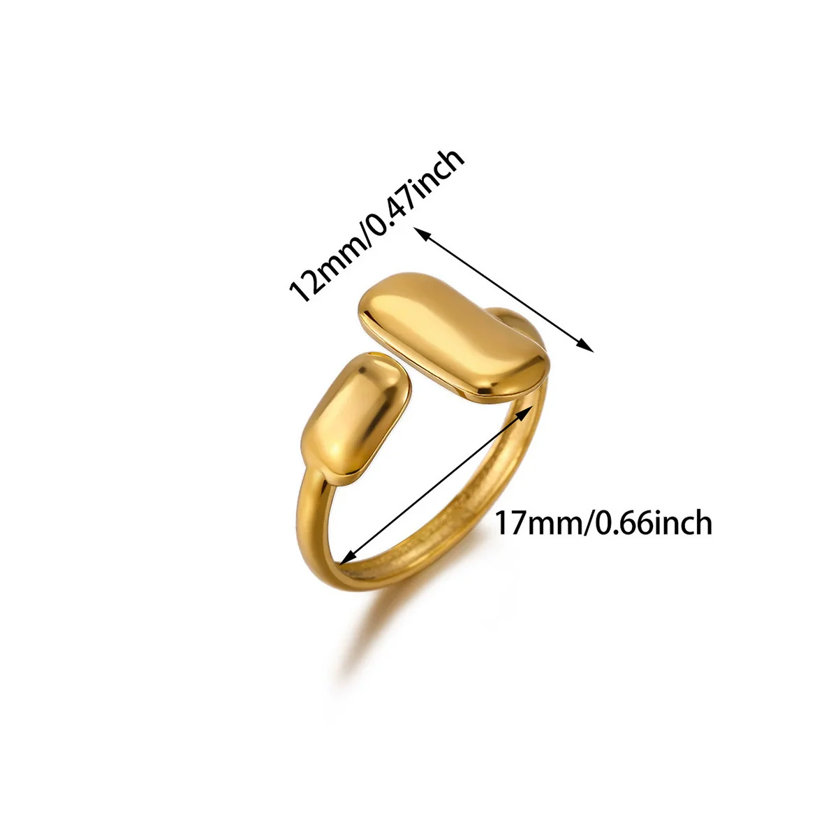 Wholesale Women's Light Luxury Geometric Fruit Inlaid With Gold Stainless Steel Titanium Steel Ring Accessories - Image 9