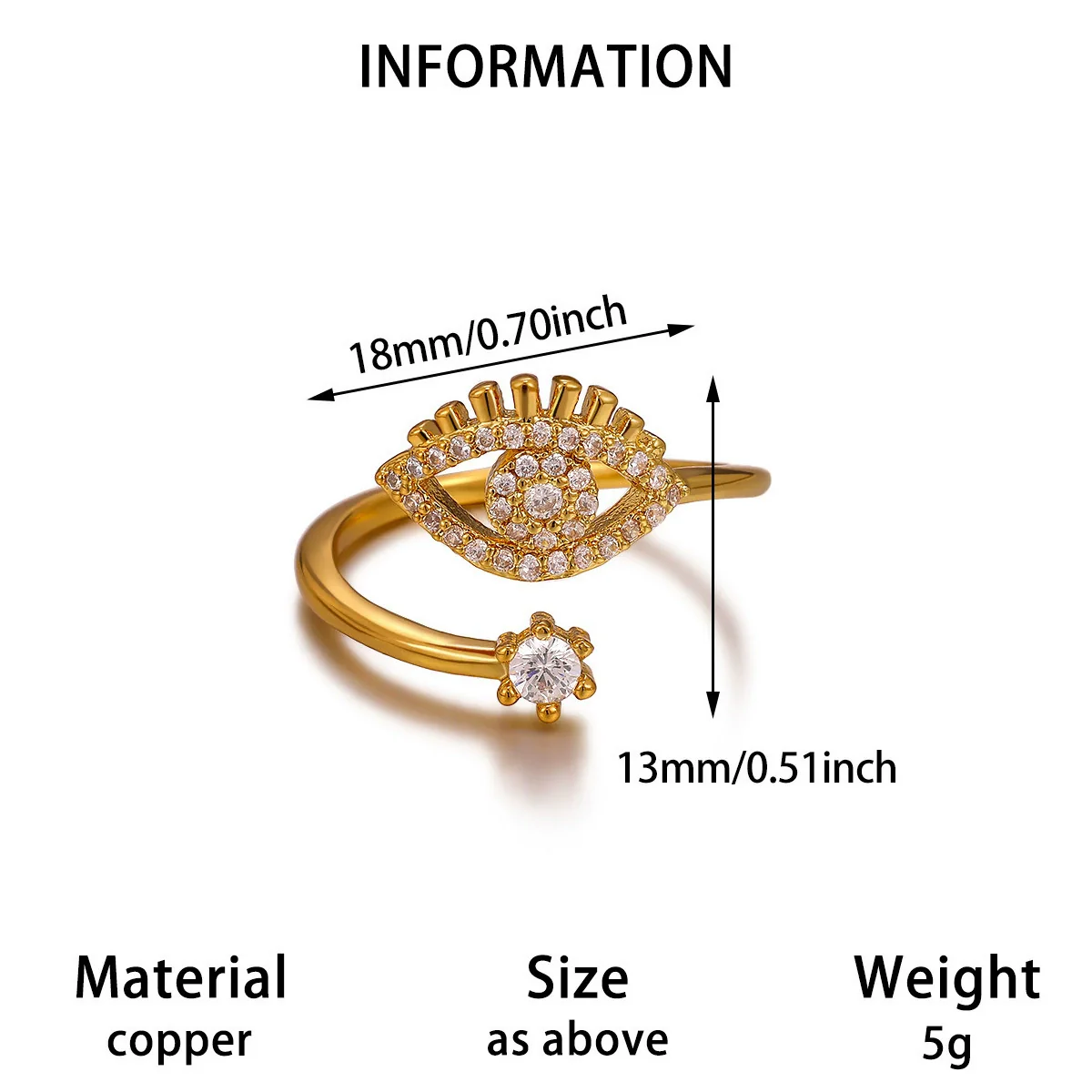 Wholesale Women's Light Luxury Geometric Fruit Shaped 18K Gold Inlaid Fashion Ring - Image 12