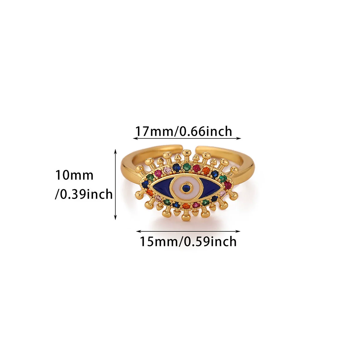 Wholesale Women's Light Luxury Geometric Fruit Shaped 18K Gold Inlaid Fashion Ring - Image 15