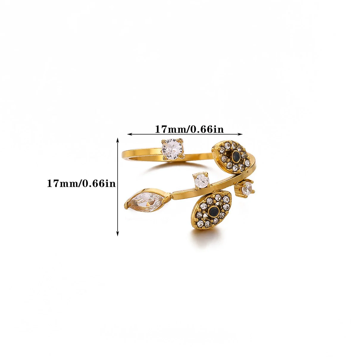 Wholesale Women's Light Luxury Geometric Fruit Shaped 18K Gold Inlaid Fashion Ring - Image 5
