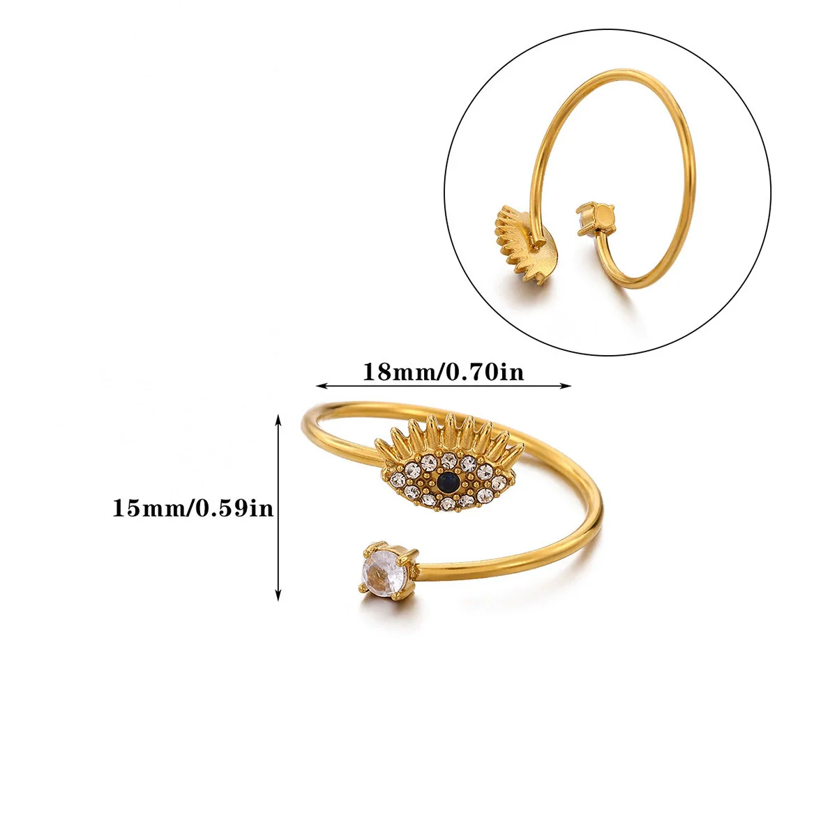 Wholesale Women's Light Luxury Geometric Fruit Shaped 18K Gold Inlaid Fashion Ring - Image 6