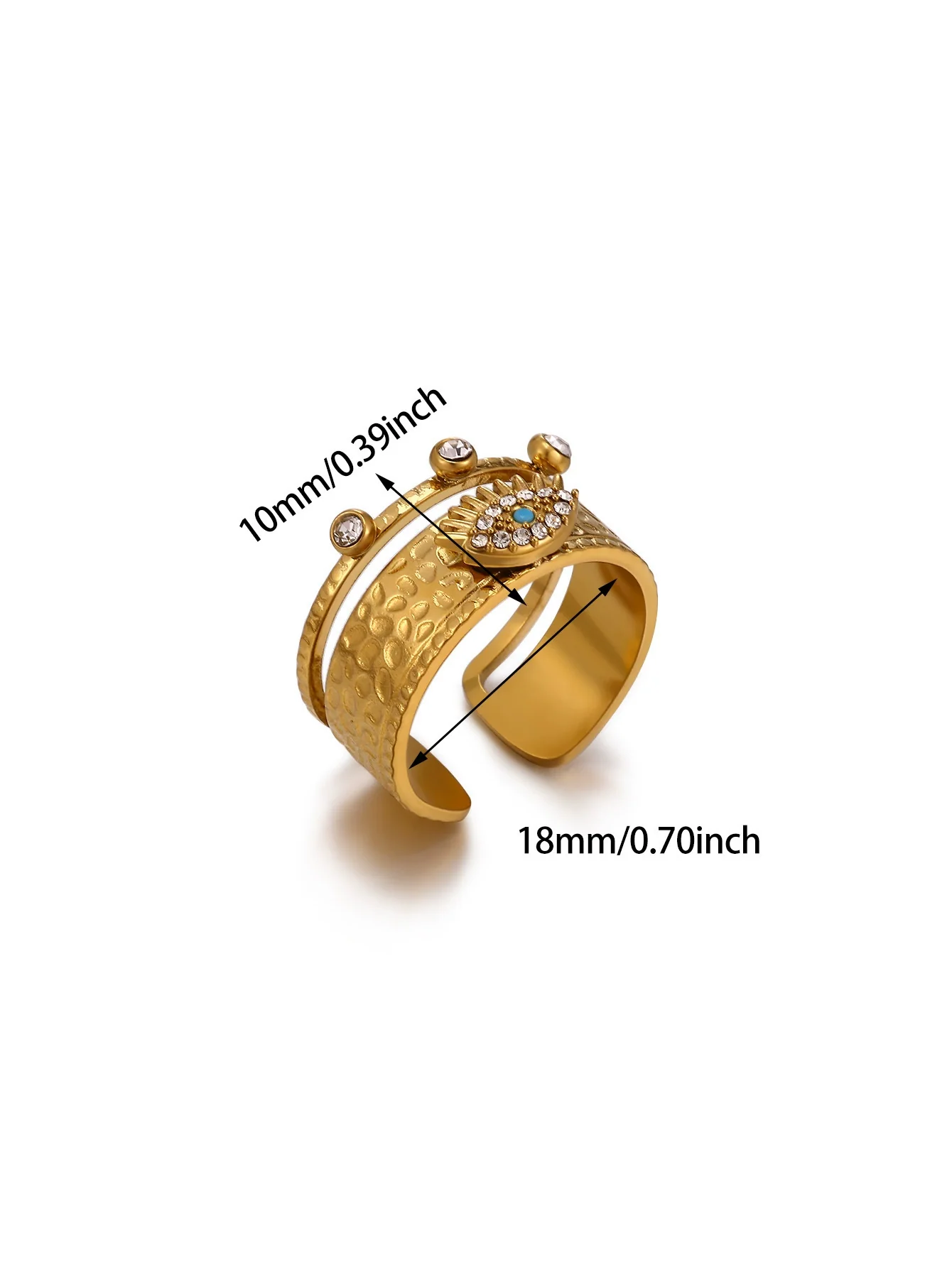 Wholesale Women's Light Luxury Geometric Fruit Shaped 18K Gold Inlaid Fashion Ring - Image 7