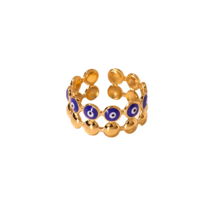 Wholesale Women's Light Luxury Geometric Fruit Shaped 18K Gold Inlaid Fashion Ring - Image 8
