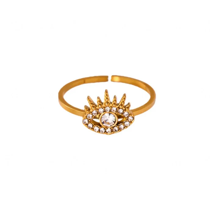 Wholesale Women's Light Luxury Geometric Fruit Shaped 18K Gold Inlaid Fashion Ring - Image 9