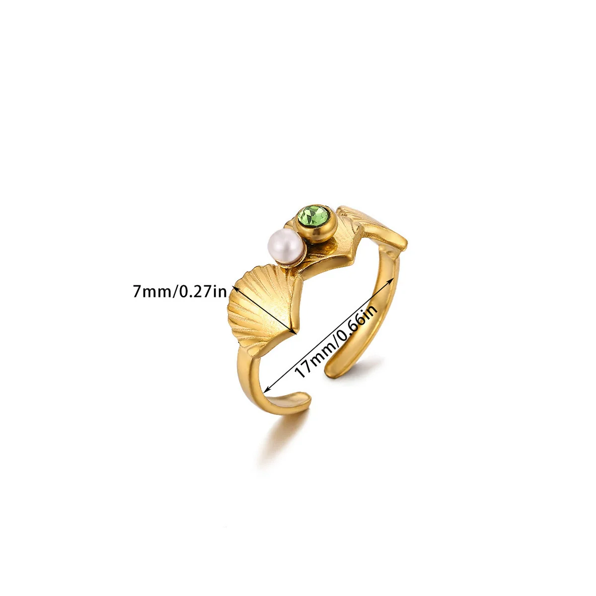 Wholesale Women's Light Luxury Geometric Fruitshaped Inlaid With Gold Stainless Steel Zircon Imitation Pearl Ring Accessories - Image 16