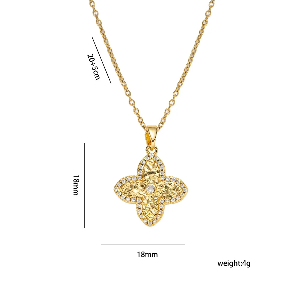 Wholesale Women's Light Luxury Geometric Gold Plated Copper And Zircon Clavicle Chain Necklace - Image 4