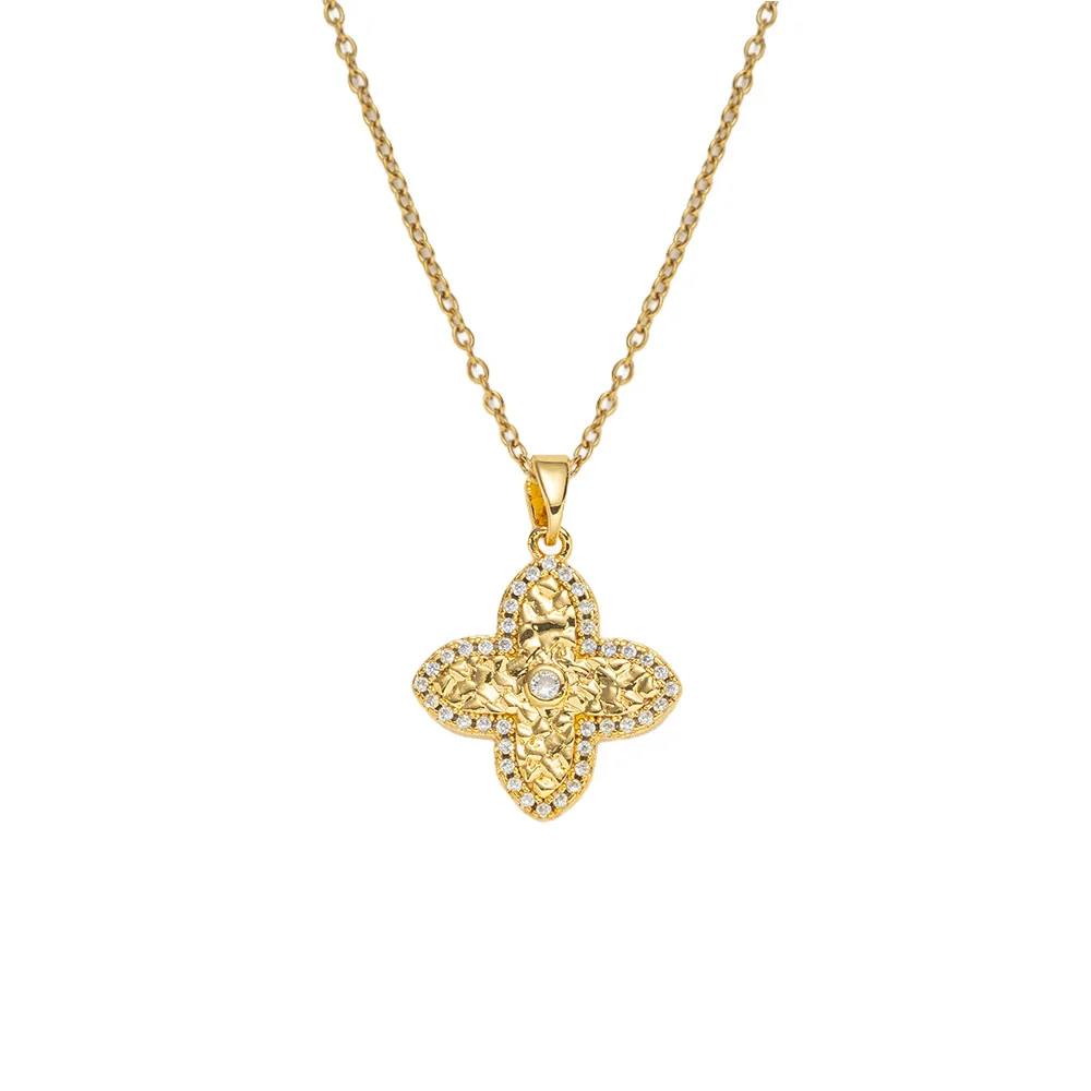 Wholesale Women's Light Luxury Geometric Gold Plated Copper And Zircon Clavicle Chain Necklace - Image 5