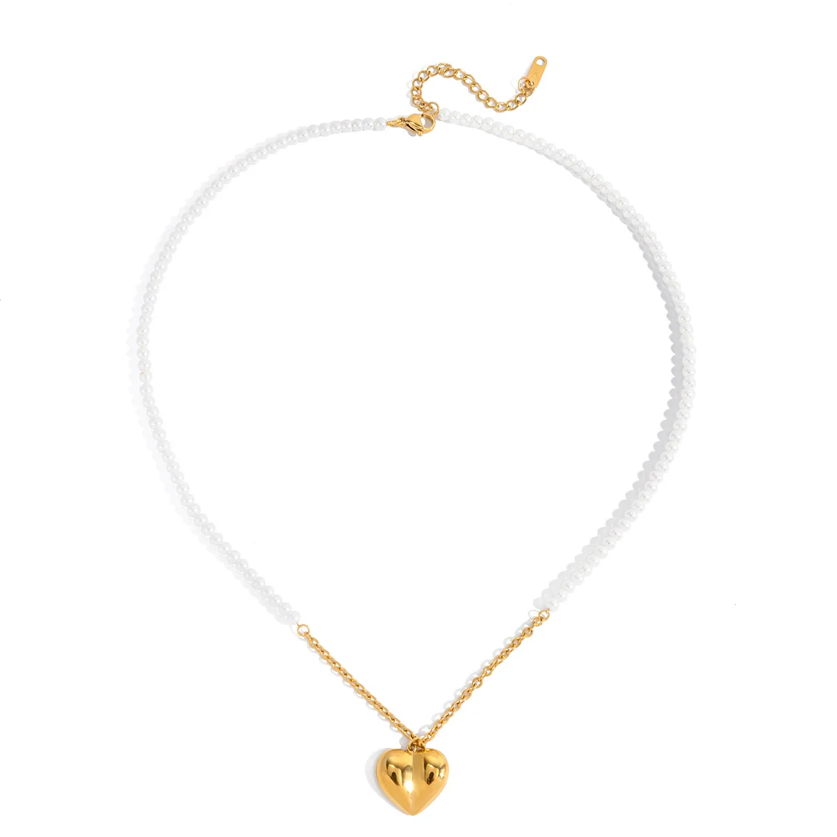 Wholesale Women's Light Luxury Geometric Heart Pendant Stainless Steel Electroplated Necklace - Image 4