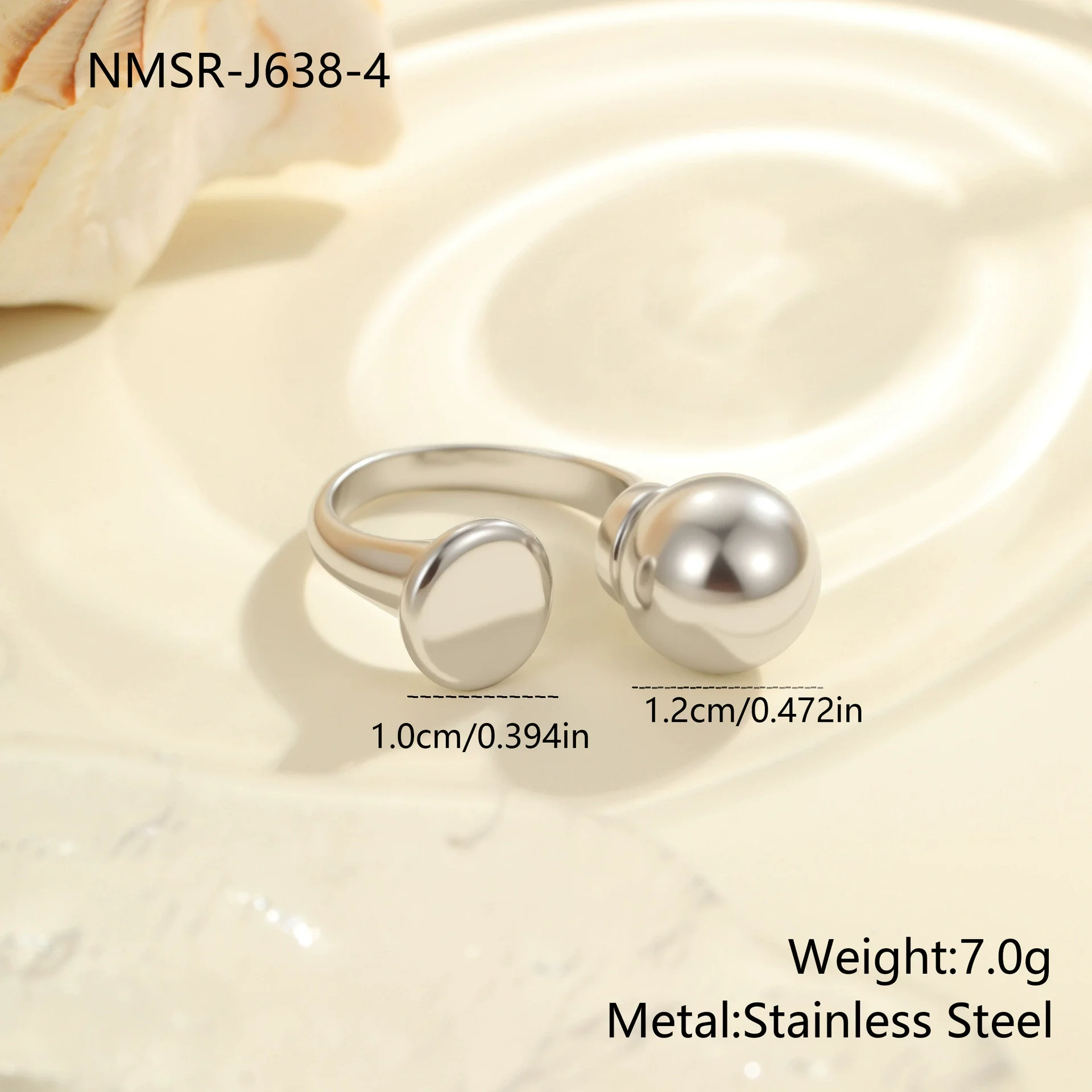 Wholesale Women's Light Luxury Geometric Heart Shape And Flower Pattern Stainless Steel Electroplated Open Ring Hand Jewelry - Image 9