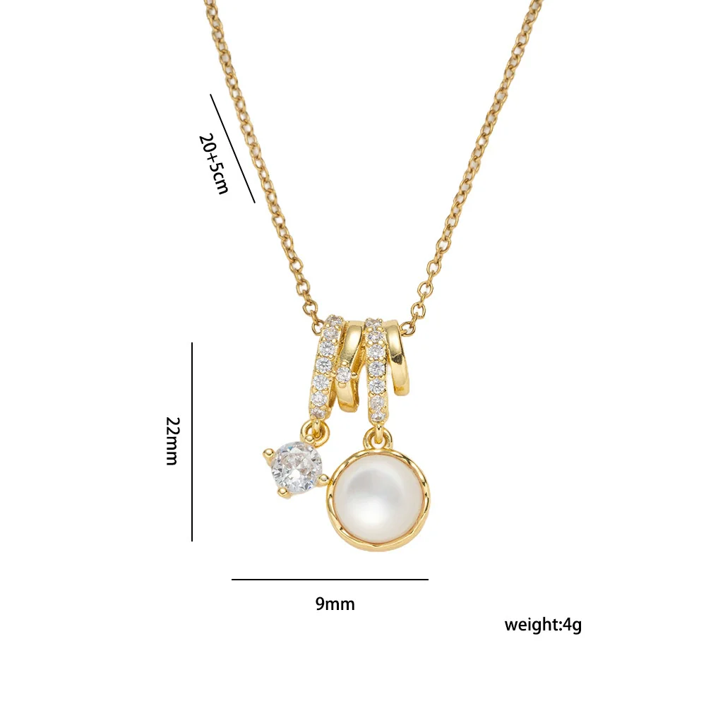 Wholesale Women's Light Luxury Geometric Heart Shape Flower Bow Tie Star Pattern Gold Plated Copper Zircon O Word Chain Necklace - Image 4
