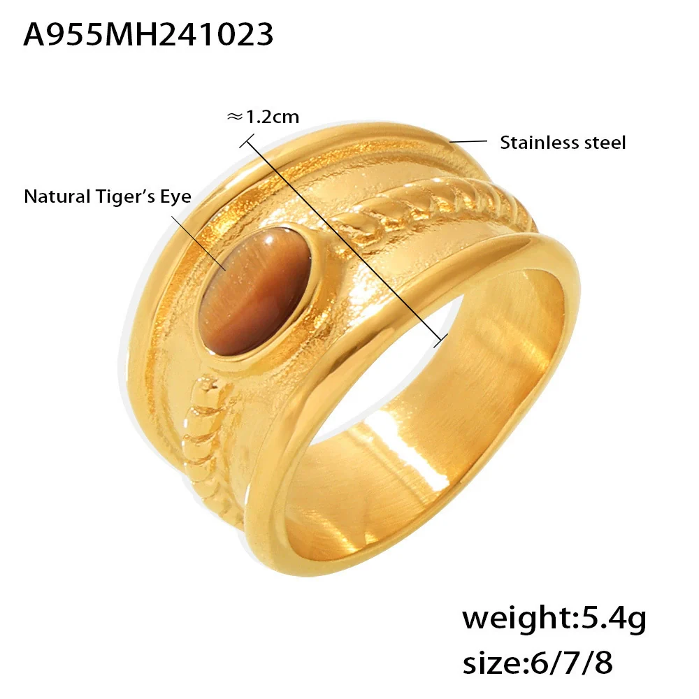 Wholesale Women's Light Luxury Geometric Pattern Stainless Steel Ferris Wheel Ring With Pvd Real Gold Color Retention Electroplating - Image 8