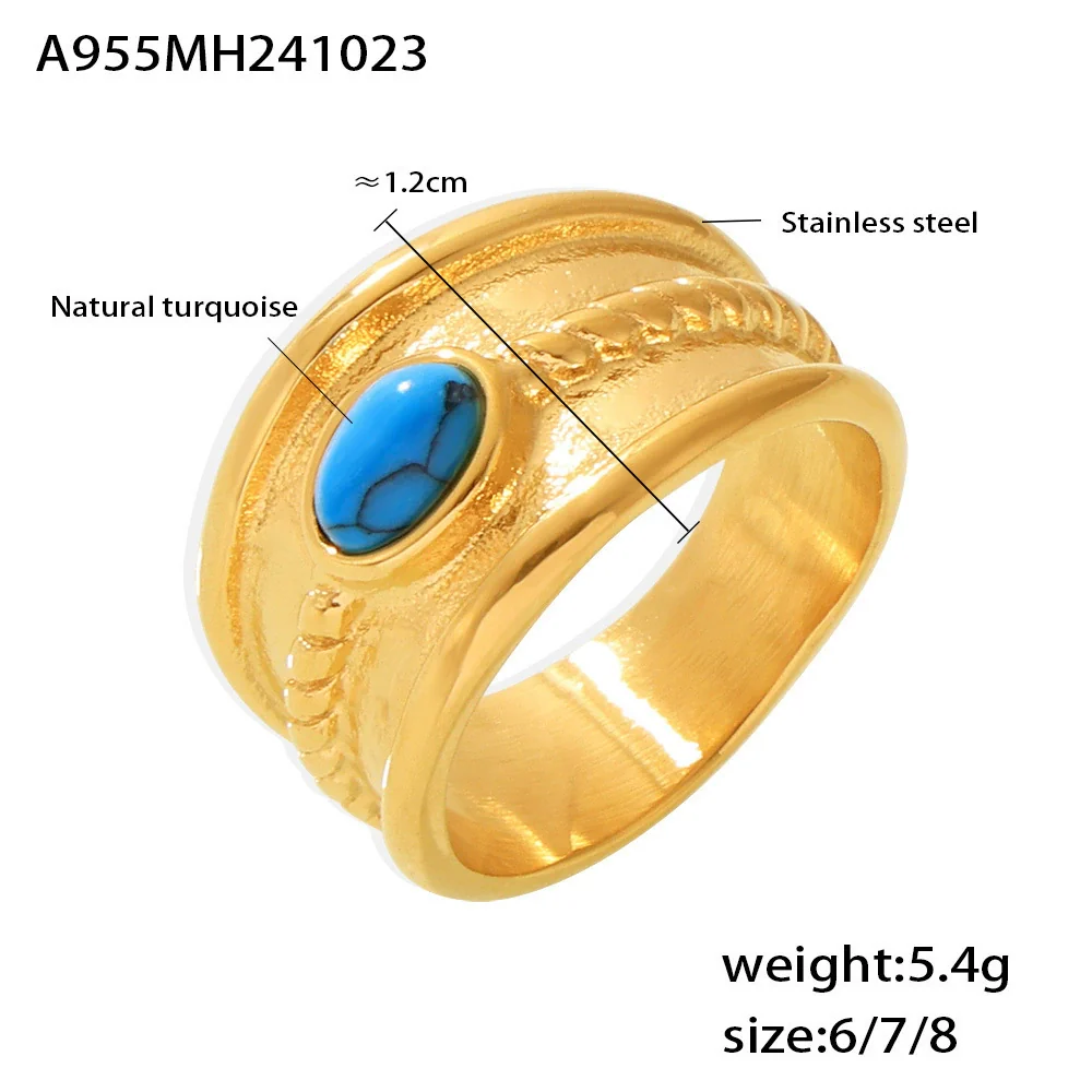 Wholesale Women's Light Luxury Geometric Pattern Stainless Steel Ferris Wheel Ring With Pvd Real Gold Color Retention Electroplating - Image 9