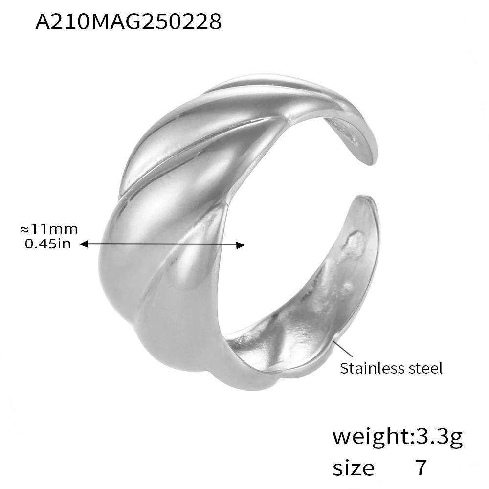 Wholesale Women's Light Luxury Geometric Stainless Steel 18K Gold Plated Ferris Wheel Ring - Image 13