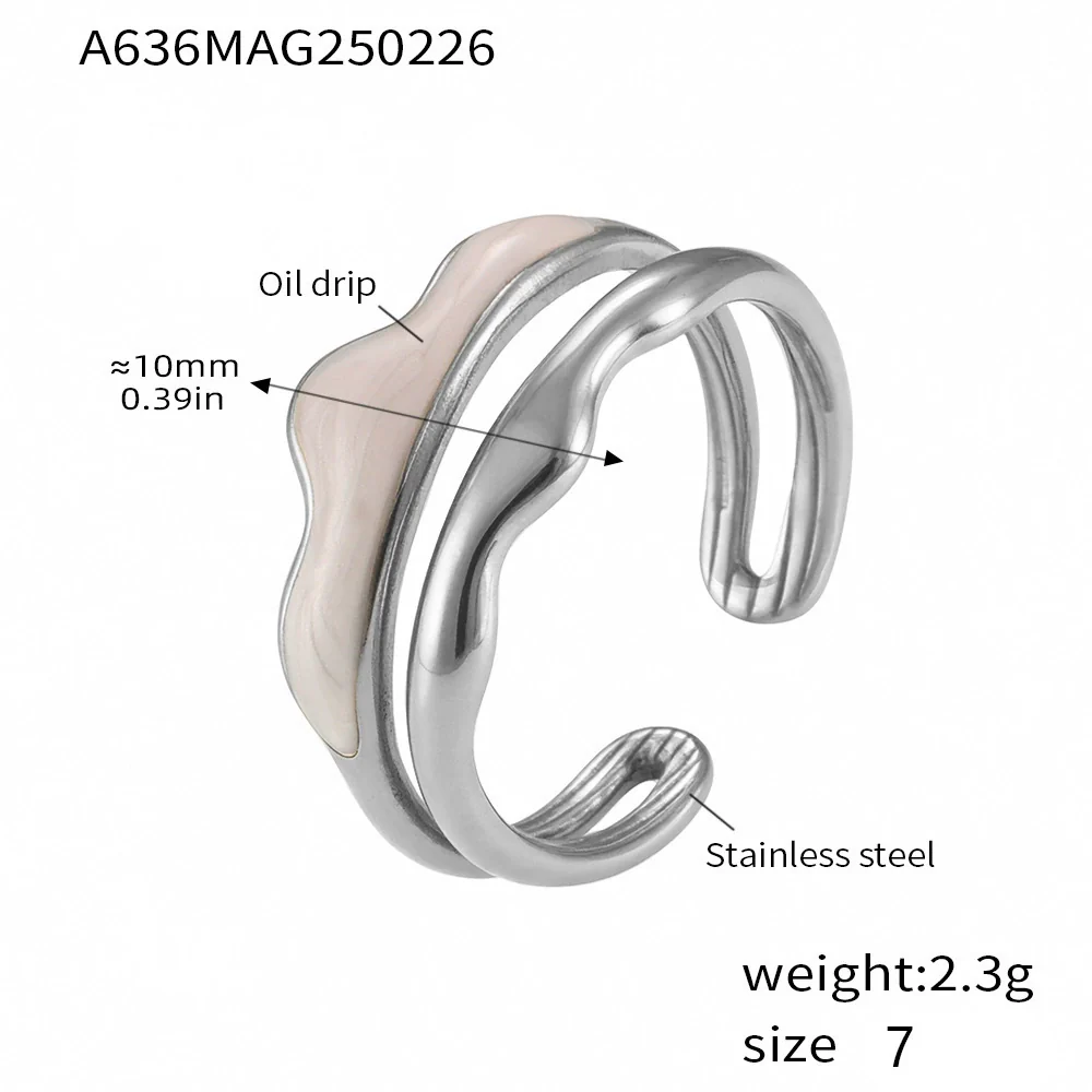 Wholesale Women's Light Luxury Geometric Stainless Steel 18K Gold Plated Ferris Wheel Ring - Image 18