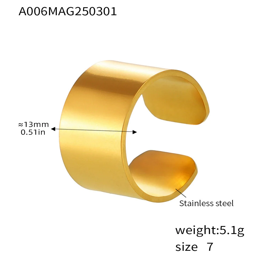 Wholesale Women's Light Luxury Geometric Stainless Steel 18K Gold Plated Ferris Wheel Ring - Image 6