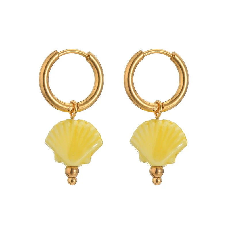 Wholesale Women's Light Luxury Geometric Stainless Steel Earrings With Macaron Color And Electroplating Treatment - Image 10