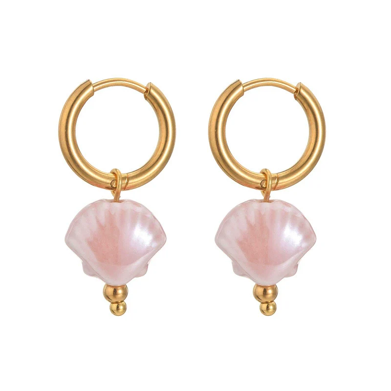 Wholesale Women's Light Luxury Geometric Stainless Steel Earrings With Macaron Color And Electroplating Treatment - Image 12