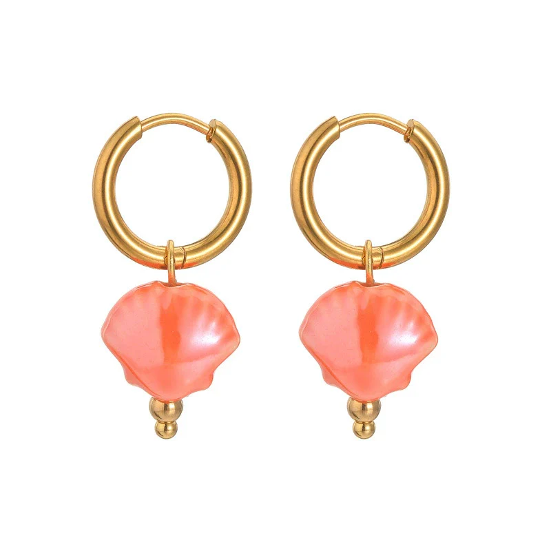 Wholesale Women's Light Luxury Geometric Stainless Steel Earrings With Macaron Color And Electroplating Treatment - Image 6