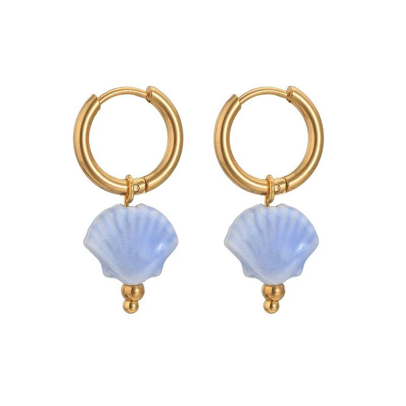 Wholesale Women's Light Luxury Geometric Stainless Steel Earrings With Macaron Color And Electroplating Treatment - Image 9