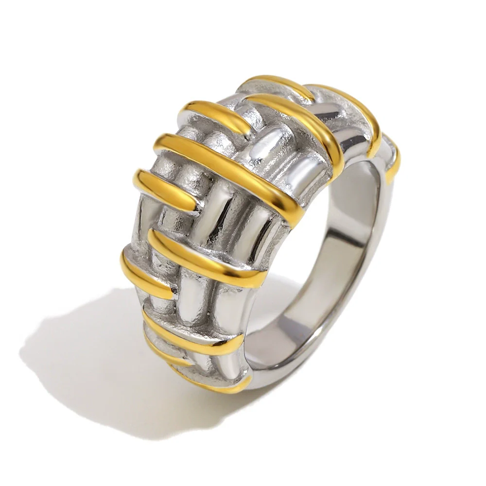 Wholesale Women's Light Luxury Geometric Stainless Steel Electroplated Cross Ring Hand Jewelry - Image 5